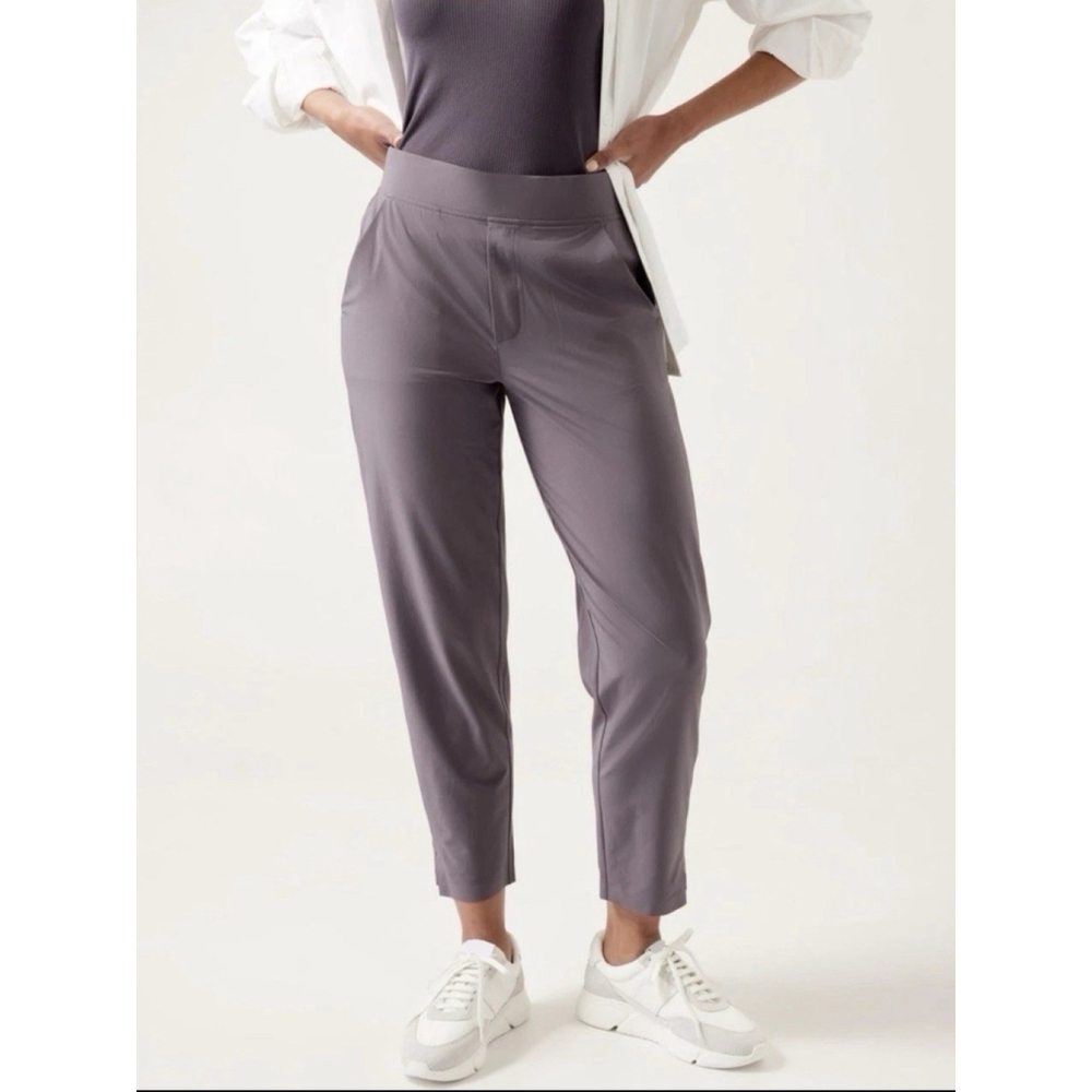 Athleta Brooklyn Mid Rise Ankle Pant Dusk Violet Womens Size 14 (34x27)